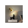 thumbnail image 1 of Aplique de pared interior E27 dorado moderno - Lámpara de pared creativa - Brazo oscilante ajustable con pantalla para dormitorio, pasillo, escalera - Estilo industrial simple, 1 of 5
