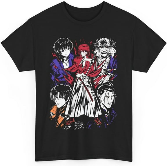 Anime Rurouni Kenshin Shirt Merch Casual Short Sleeved T Shirt Unisex Tee