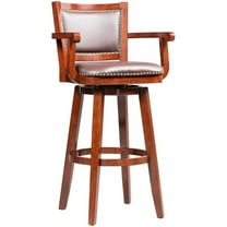 Bowery Hill Wood Swivel Extra Tall Bar Stool in Cherry Finish