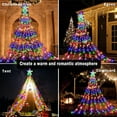 thumbnail image 2 of Magotan 12.5 Pies 350 Luces Navideñas de Cascada LED Decoración Al Aire Libre Enchufe Centelleante en Luces de Cadena de Árbol de Navidad con Decoración de Jardín de Vacaciones de Navidad de Estrella Superior, Multicolor, 2 of 7