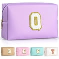 thumbnail image 1 of Bolsa de maquillaje TOPEAST Initial, piel sintética impermeable, color morado, 1 of 7
