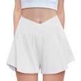 thumbnail image 2 of Sopiago Girls Flowy Shorts Butterfly Shorts with Pocket 2-in-1 Dance Athletic Shorts for Girl (White,13-14 Years), 2 of 4