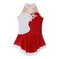 thumbnail image 4 of Aislor Girl Sleeveless Halter Shiny Skating Dance Dress Sequins Floral Veil Ballet Performance, 4 of 7