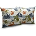 thumbnail image 2 of Colorful Maple Leaves Pillow Covers 18x18 Set of 2 Fall Pillow Covers Blue Beige White Stripes Decorative Pillow Cover Autumn Throw Pillow Covers for Patio Outdoor Indoor Couch, 2 of 6