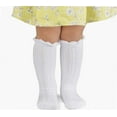 thumbnail image 2 of Baby Girls Knee High Socks Cotton Uniform Socks Tube Ruffled Stockings Newborn Infant Toddler (Pack of 3), 2 of 4