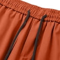 thumbnail image 6 of BRGZLK Men's Leisure Cargo Pants Solid Color Drawstring Elastic Waist Relaxed Fit Outdoor Hiking Camping Fishing Construction Sports Work Trendy Trousers, 6 of 7