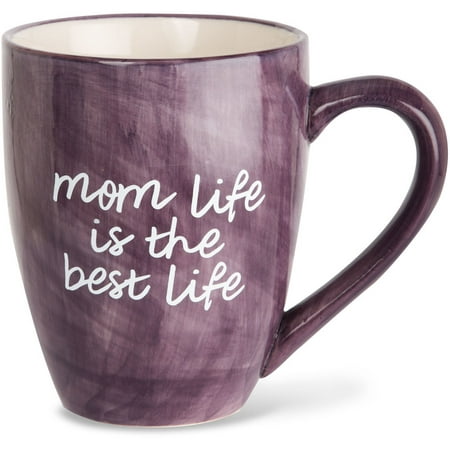 Pavilion - Mom Life is the Best Life Deep Purple Large 20 oz Ceramic Coffee Mug Tea (The Best Coffee Cup)