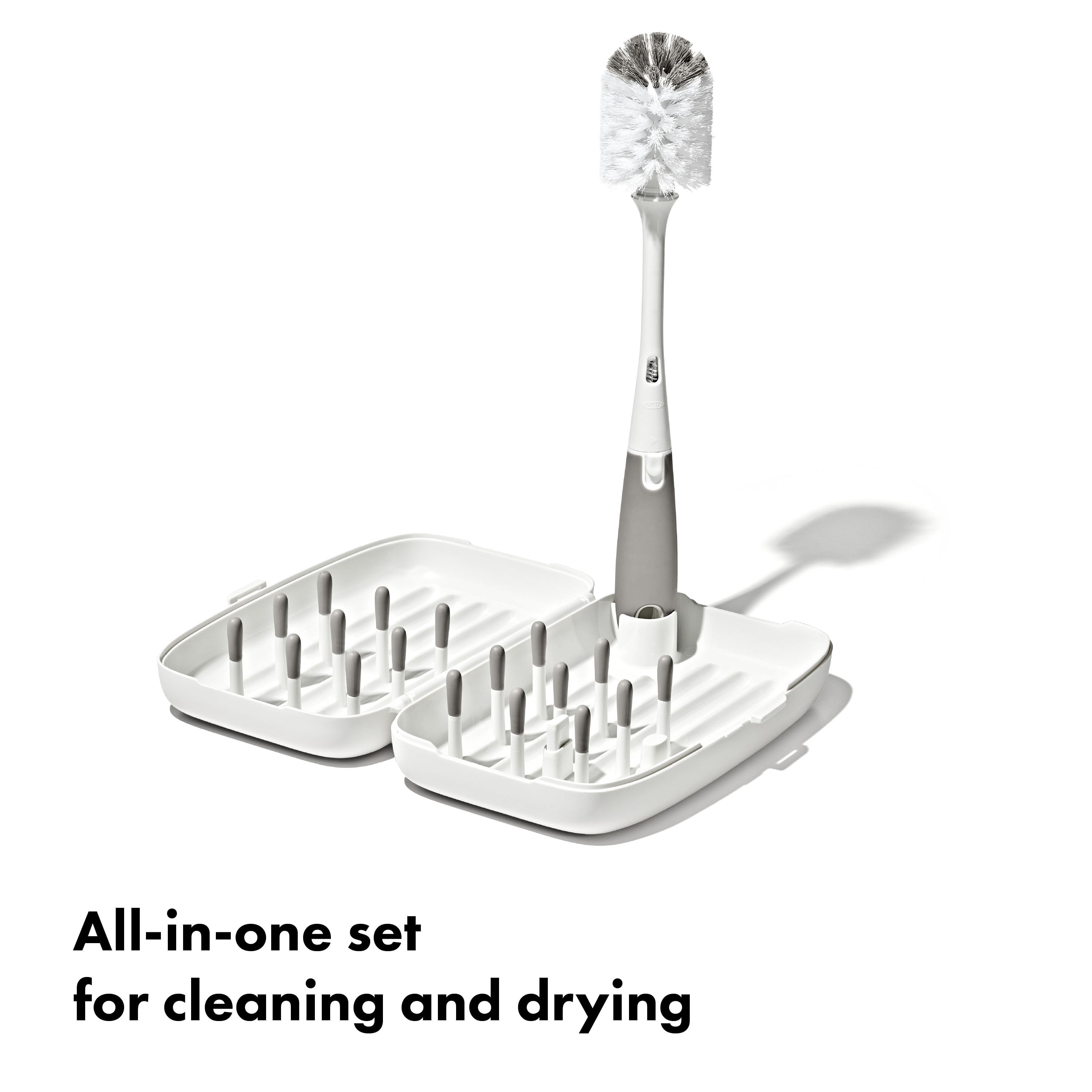 OXO Tot Portable Drying Rack with Bottle Brush, Gray, 1 Count