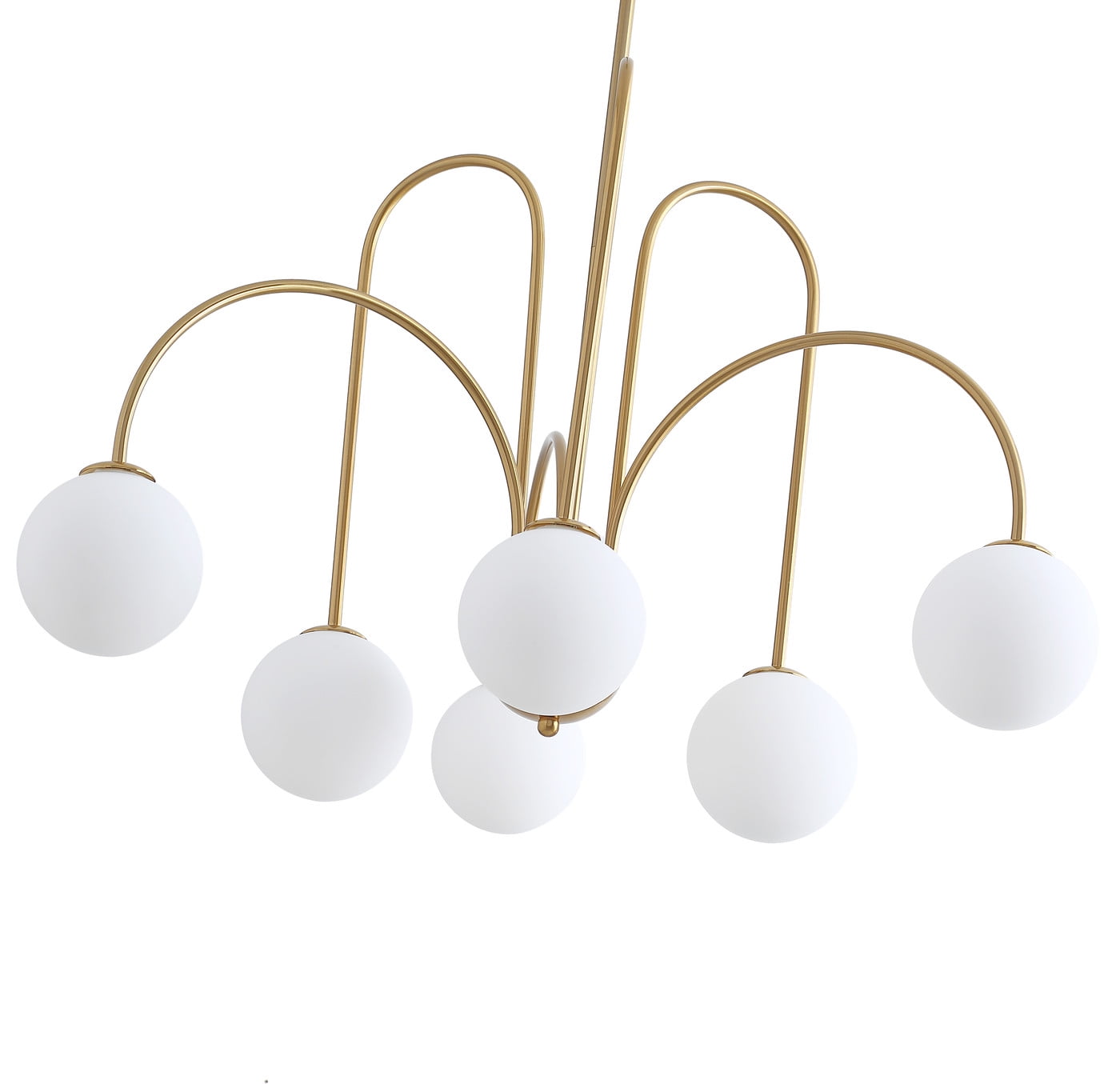 Aiwen 6 Lights Opal Glass Globe Shade Chandelier Pendant Light Stylish Exquisite Lamp Fixture