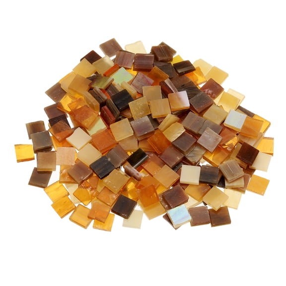 500g/1.1lb Mixed Color Square Mica Mosaic Tile, 700 Pcs, Mixed Brown