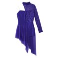 thumbnail image 5 of MSemis Kids Girls Lyrical Dance Costume Floral Lace Contemporary Dance Dress Purple 16, 5 of 6