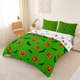thumbnail image 3 of Homewish Green Pumpkin Lantern Bat Bedding for Kids, Forest Fall Duvet Cover Full, Halloween Reversible, 3pcs, 1 Duvet Cover and 2 Pillowcases, 3 of 6