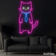 thumbnail image 4 of Craftnamesign Cat Wearing Tie Neon Sign, Cat LED Sign, Cat Wall Art, 4 of 4