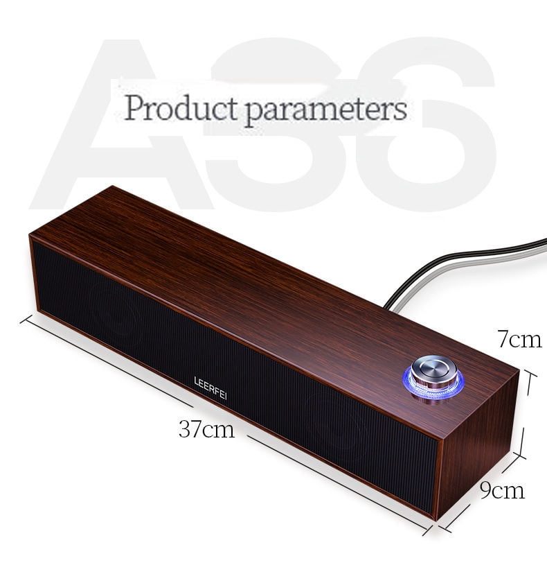 Wired Bluetooth Wooden Multimedia Computer Desktop Speaker E350MB