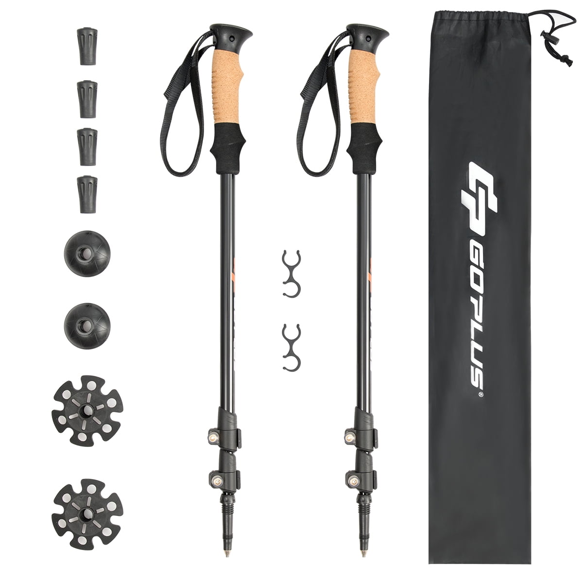 Goplus 2 PACK Trekking Walking Hiking Sticks Poles AntiShock