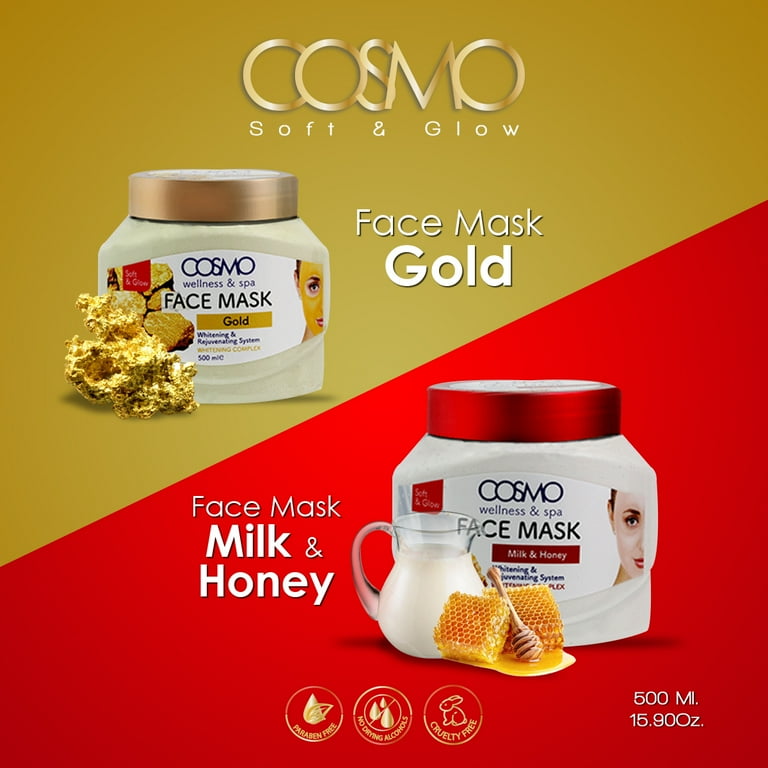 Pack of 3 Cosmo Wellness & Spa Face Mask 16.9 Oz - Gold - Walmart.com