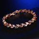thumbnail image 3 of Rose y Oro Transparente Plateó Las Pulseras Mujer Coloreadas Brazalete del Tenis de Zirconia Cúbica Coloreada Brazalete de Forma de Trigo Xtellar, 3 of 4