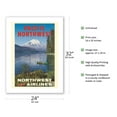 thumbnail image 2 of Pacific Northwest - Spirit Lake Mount St. Helen - Northwest Orient Airlines - Vintage Travel Poster c.1973 - Bamboo Fine Art 290gsm Paper Print (Unframed) 24x32in, 2 of 4