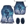thumbnail image 4 of Whosucclay Tiger Lightning Print Gaming Chair Cover,Removable Office Chair Cover with Zipper,Stretch Anti-dust Universal Rotating,Washable High Back Computer Seat Protector for Pets, 4 of 8