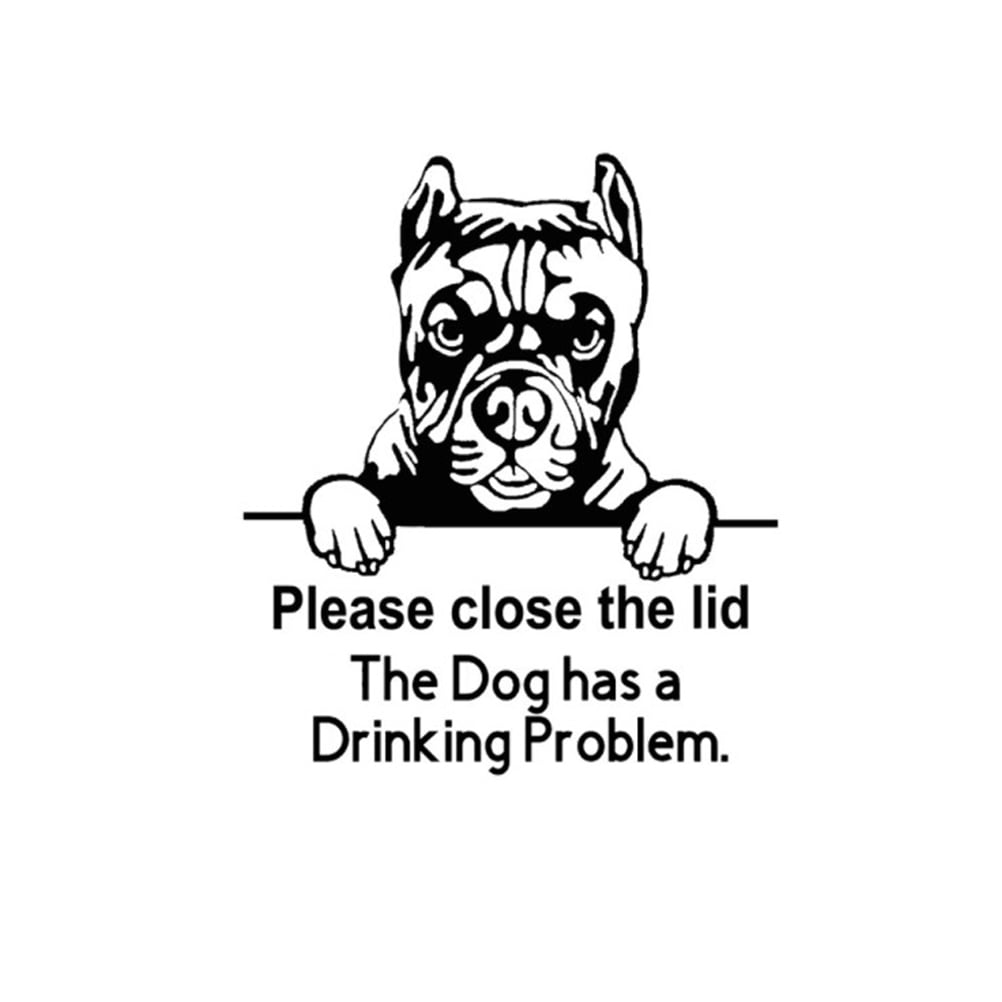 Dog Stickers Reminder Closer Door Sticker Wall Room Bathroom Toilet