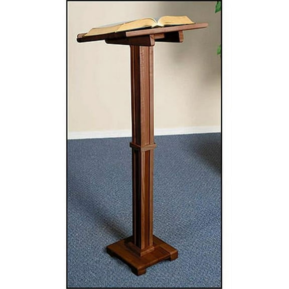 Standing Lectern, Hardwood Maple With Walnut Finish