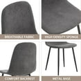 thumbnail image 3 of Tesnus Dining Chairs Set of 4 Dark Grey Fabric Upholstered with Metal Legs for Dining Room, 3 of 9