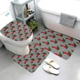 thumbnail image 3 of Bathroom Rugs Sets 3 Piece - Christmas red truck tree Buffalo Plaid Absorbent Non Slip Bath Mats, U-Shape Toilet Lid Cover, Contour Mat, Soft Washable Shower Mats Bath Rug Mat for Bathroom Tub Toilet, 3 of 7