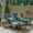 Teak, Yellow, Blue, variant on Noble House Maki Outdoor Acacia Wood Chaise Lounge in Teak and Gray (Set of 2)