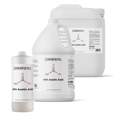 Chemfulfill Acetic Acid 45% - Concentrated 45% Ethanoic Acid (Acetic Acid) (Half-Pint (8 fl oz))