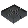 thumbnail image 1 of Unique Bargains 1.5 Inch Furniture Risers Square Bed Lifters Adjustable Stackable Couch Riser, Black 4 Pack, 1 of 7