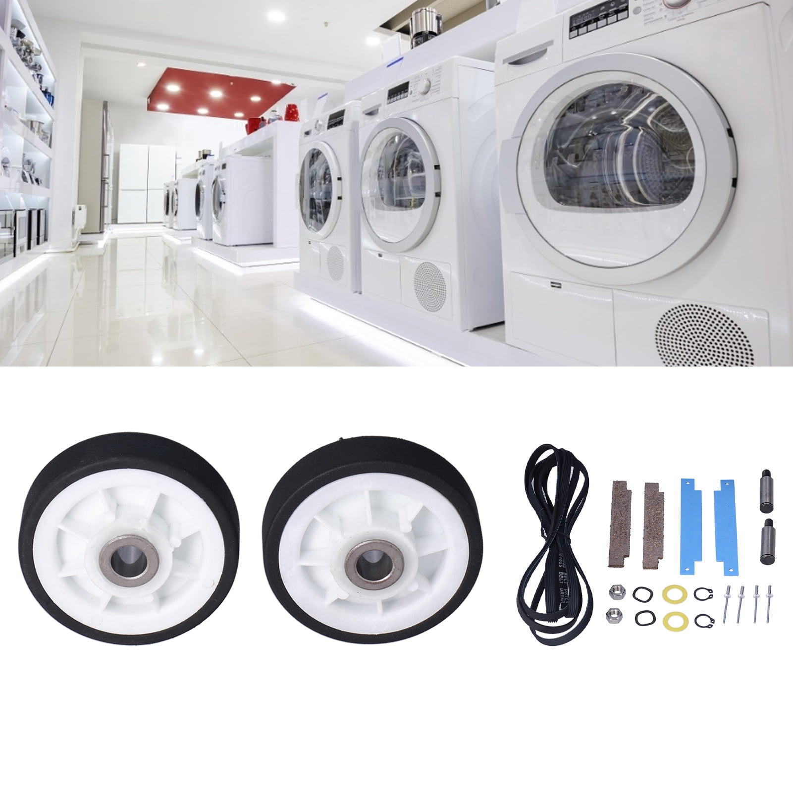 Drum Support Roller, Dryer Accessories Clothes Dryer Kit Replacement Drum Belt Drum Support Roller Idler Pulley Dryer Replacement For 303373K 306508