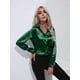 thumbnail image 4 of Blusas de Satén para Mujer, Informales, de Larga, con Botones, Elegantes, para Trabajo y Negocios Verde Oscuro S, 4 of 9