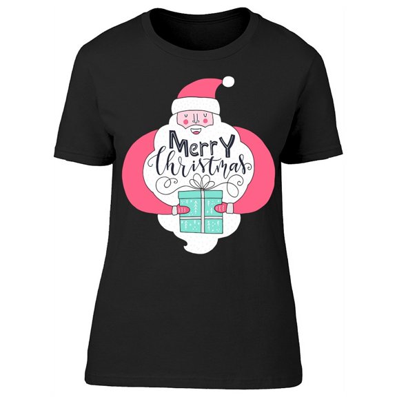 Santa Claus With Gift T-Shirt Women -Image by Shutterstock, Female Large