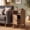 Brown, variant on LEDREM Side Table with Charging Station, Nightstand with Cabinet, Narrow End Table, Tapered Legs, Brown