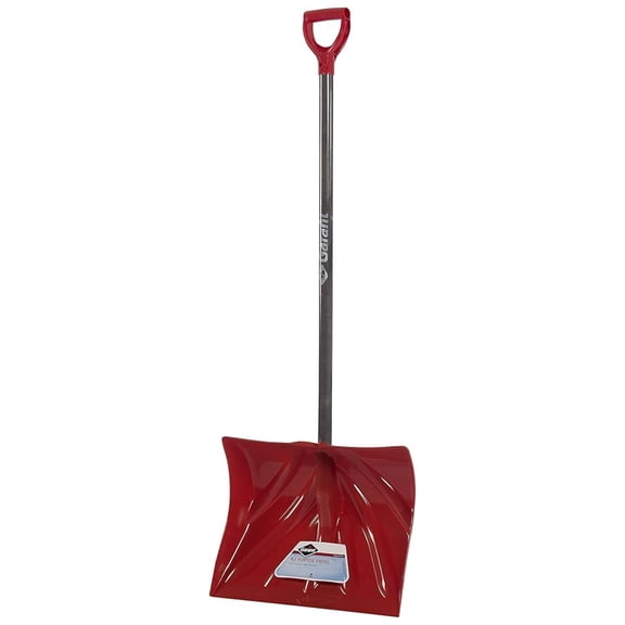 Snow Shovel 18 Inch - Nordic Style Snow Remover Tool; Red Poly Blade Snow Shovel; Lightweight Snow Pusher for Walkway, Driveway & Patio; Durable Snow Clearing Shovel