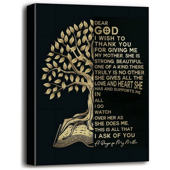 Canvas Wall Art Inspirational Quote Birthday Gifts for Mom, A Prayer for My Mother" Poem, Gifts for Mom from Daughter/Son Canvas Prints Poster Wall Art Christmas Mother''s Day Gifts Ideas for Mom