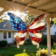 thumbnail image 4 of Butterfly Acrylic Sun Catcher for Window Hanging, 4th Of July Decoration Stained Glass Window Hanging Suncatcher, Patriotic Colorful Butterfly Hanging Ornament for Window Art Wall Decor, 4 of 6