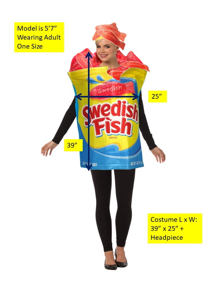 Swedish Fish Pack Halloween Costume Men's and Women's, Adult One