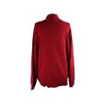 thumbnail image 2 of Karen Scott  Red Solid 1/4 Zip Mock-Neck Sweater XL, 2 of 3