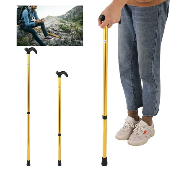 Bastón para caminar Jadeshay telescópico de aleación de aluminio ultraligero 74-89 cm