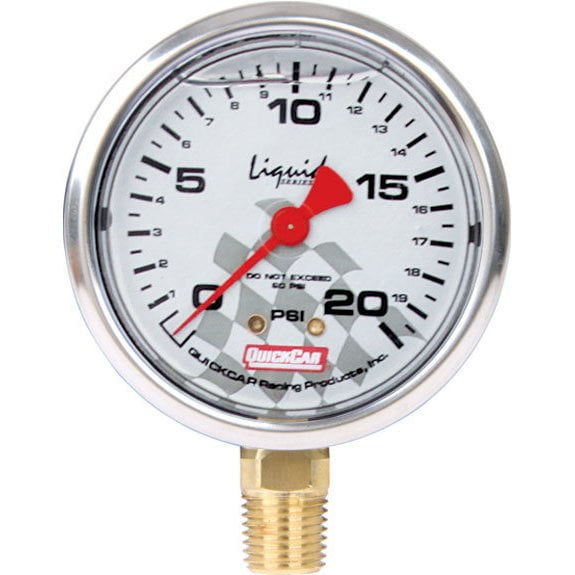 Quickcar Racing Products QRP56-0021 0-20 PSI Tire Pressue Gauge Head Liquid Filled
