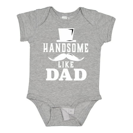 

Inktastic Handsome Like Dad with Top and Mustache Gift Baby Boy Bodysuit