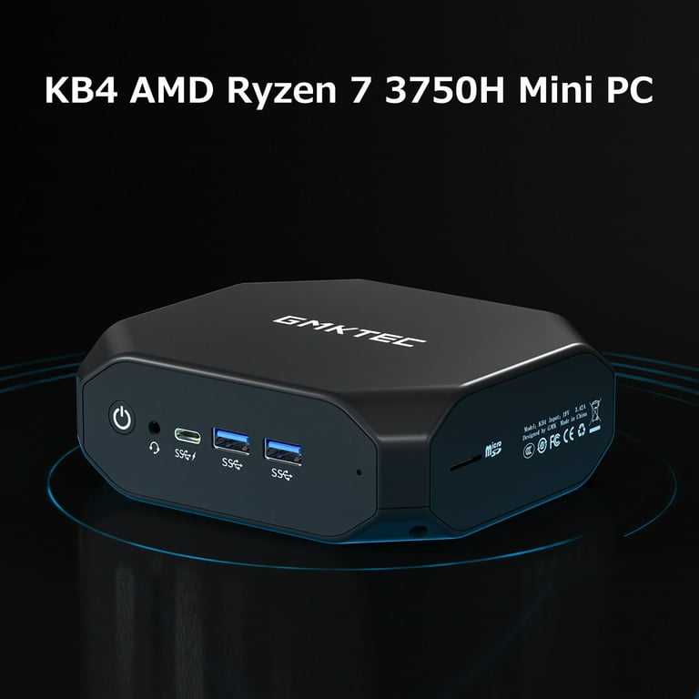 GMK NucBox KB4 Mini PC AMD Ryzen 7 3750H Processor Radeon Vega 10 Graphics  GPU 16GB+512GB Memory Multiple Ports Plug 