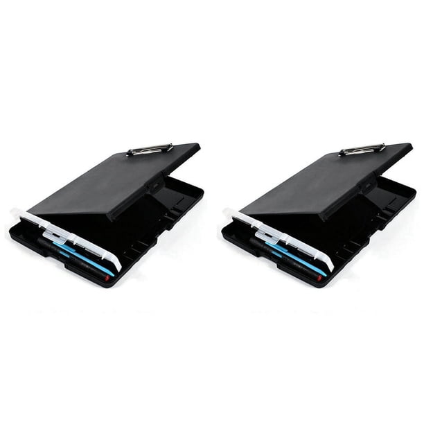 2X Portapapeles Organizadores con Portapapeles con Almacenamiento Portapapeles de EnfermeríA Carpeta de Archivos Plegable Portapapeles de PláStico (Negro)