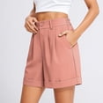 thumbnail image 3 of Aihuaihua Womens Shorts Dressy High Waisted Wide Leg Tailored Shorts Pleated Business Casual Work Trouser Shorts Pink M, 3 of 5