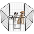 thumbnail image 1 of Valla para perros corral plegable 6 paneles con puerta bolígrafo ejercicio perros pequeños y medianos jaula interiores camping patio 120x60x60 cm, 1 of 7