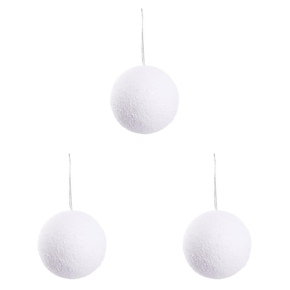 12-30PC Christmas Foam Balls White Hanging Ornaments Set Decorative Baubles for Xmas Tree Holiday Party Wedding Home Decor Elegant DIY Craft Pendants Model Making Supplies Creative Foam Material