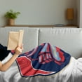 thumbnail image 3 of Hockey Soft Flannel Fleece Throw Blanket, Illustration of an Ice Hockey Player Holding Stick in Retro Style, Cozy Plush for Indoor and Outdoor Use, 70" x 90", Dark Coral Pale Blue, by Ambesonne, 3 of 5