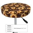 thumbnail image 4 of Bingfone Brown Plaid Sunflower Padded Round Bar Stool Cover Cushion with Elastic Fabric Round Chair Seat - Brown Plaid Sunflower, 4 of 7