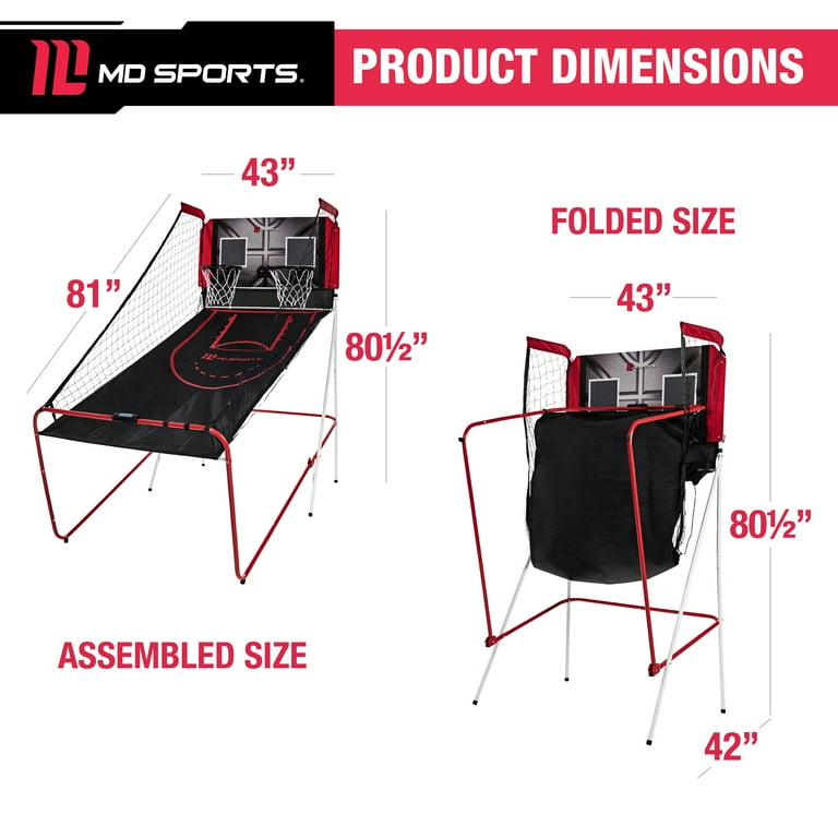 Best Shot Indoor Arcade Basketball Game, Foldable 2 Player Dual